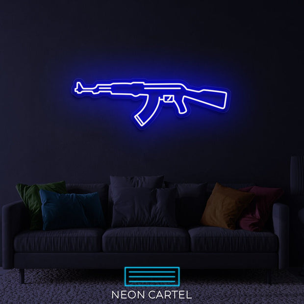 Gun AK-47 Neon Led Sign, Gun AK-47 Sign Neon Light, Gun AK-47 Room Light, Gun Ak-47 Neon Light, Gun ak-47 Unique Decor Neon Light