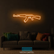 Gun AK-47 Neon Led Sign, Gun AK-47 Sign Neon Light, Gun AK-47 Room Light, Gun Ak-47 Neon Light, Gun ak-47 Unique Decor Neon Light