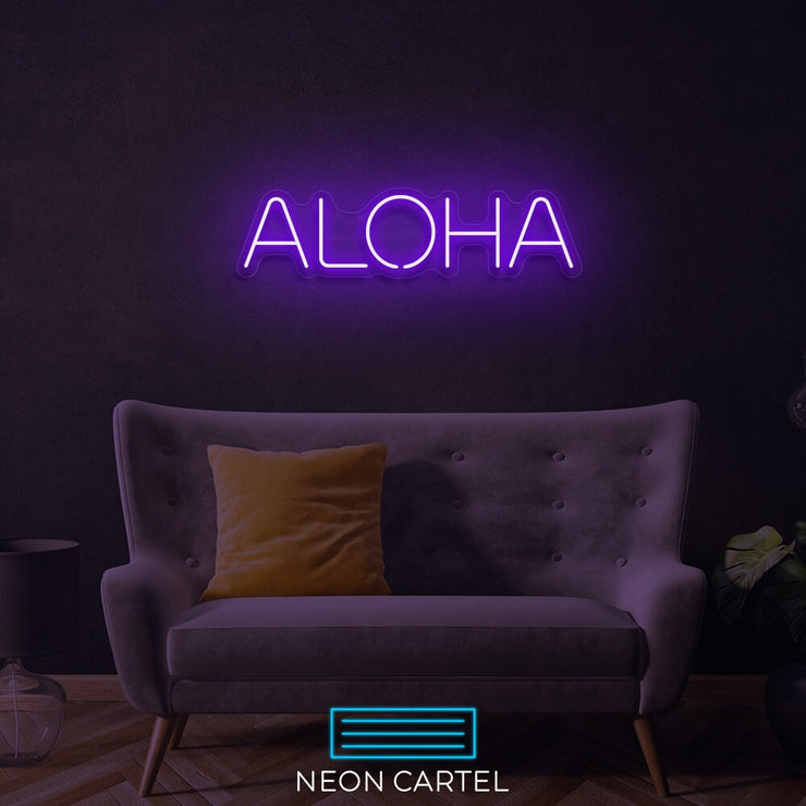 ALOHA Neon Art Sign Light Lamp Illuminate Shop Office Living Room Interior Design Custom