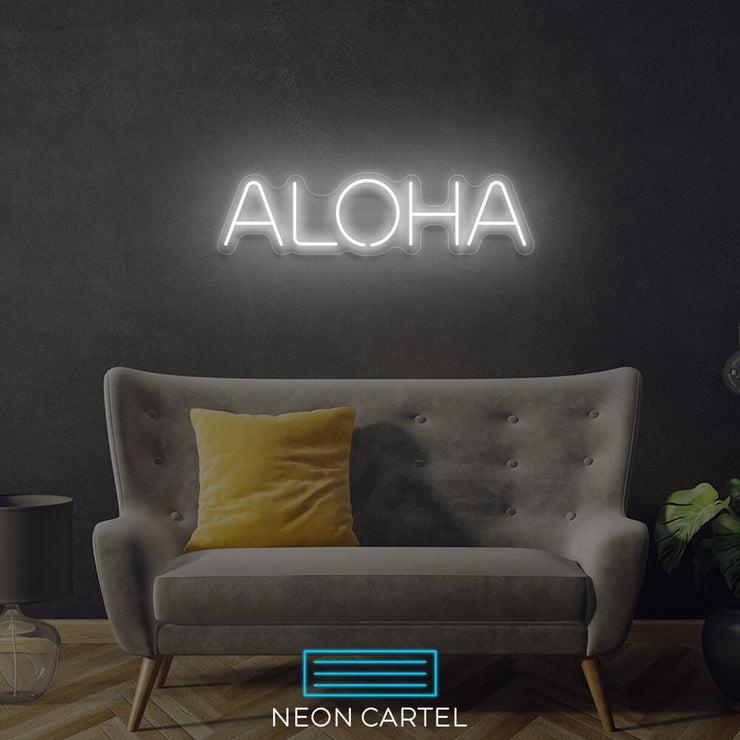 ALOHA Neon Art Sign Light Lamp Illuminate Shop Office Living Room Interior Design Custom