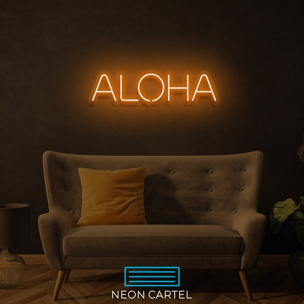 ALOHA Neon Art Sign Light Lamp Illuminate Shop Office Living Room Interior Design Custom