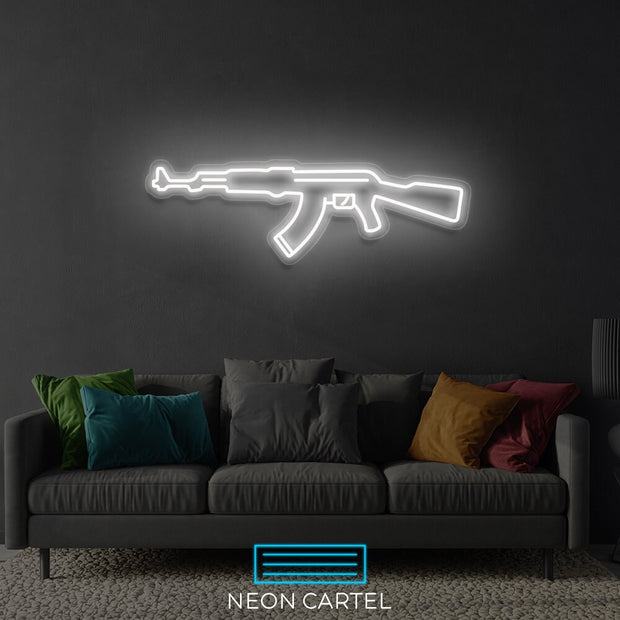 Gun AK-47 Neon Led Sign, Gun AK-47 Sign Neon Light, Gun AK-47 Room Light, Gun Ak-47 Neon Light, Gun ak-47 Unique Decor Neon Light