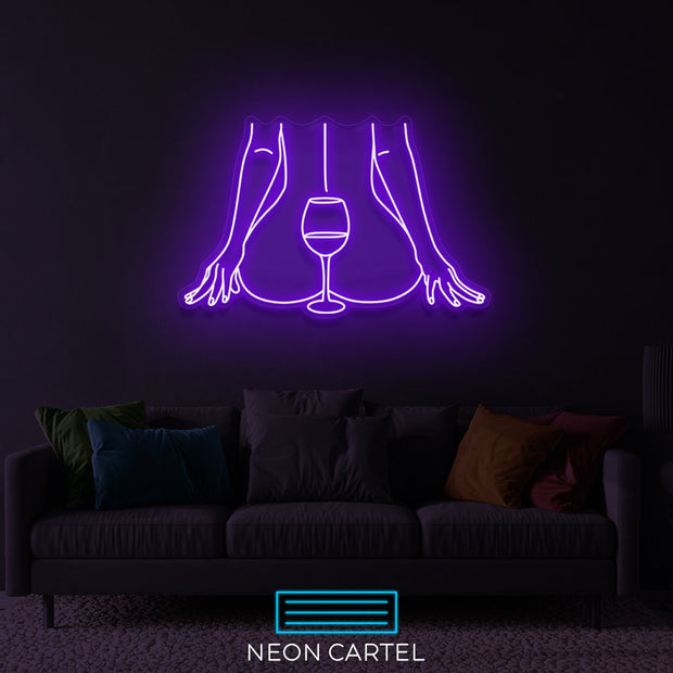 Wine Woman Body Sign Neon Light, Body Woman Wine Sign Neon Light, Bedroom LED Light, Romantic Art Neon Light, BedRoom Decor Neon Light