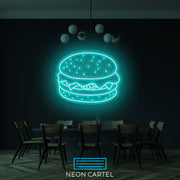 Hamburger LED Neon Sign, Burger Meat Led Neon Light, Butchery BBQ Showroom Neon Shop Art, Food Truck Wall Decor, American cuisine Neon Led