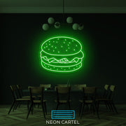 Hamburger LED Neon Sign, Burger Meat Led Neon Light, Butchery BBQ Showroom Neon Shop Art, Food Truck Wall Decor, American cuisine Neon Led