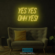 Yes Yes Ohh Yes Sign Neon Light, Handmade Neon Light Sign, Custom Sign Neon Light, LED Neon Light, Indoor Games Room Sign Neon Light