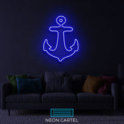 Anchor Sign Neon Light, Anchor Neon LED Light, Boat Anchor Neon Light, Neon Wall Mount Sign, Illuminated Anchor Sign Room Wall Neon Décor