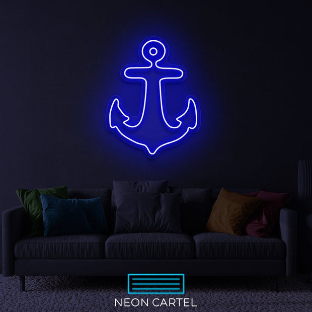 Anchor Sign Neon Light, Anchor Neon LED Light, Boat Anchor Neon Light, Neon Wall Mount Sign, Illuminated Anchor Sign Room Wall Neon Décor