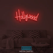 Hollywood Neon Sign, Hollywood Art Sign Light, LED Neon Sign Light, Los Angeles Hollywood Illuminated Neon Sign, Café Flex Neon Sign Light