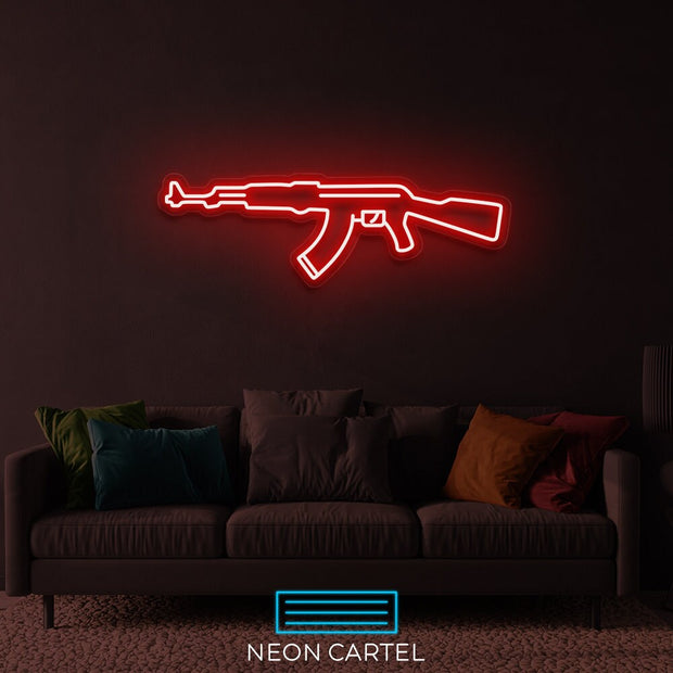 AK47 Gun Neon Sign, AssaultRifle  Neon Sign Light, GunLife Neon Sign Light, SecondAmendment Neon Sign, AK47 Flex Neon Sign Light,