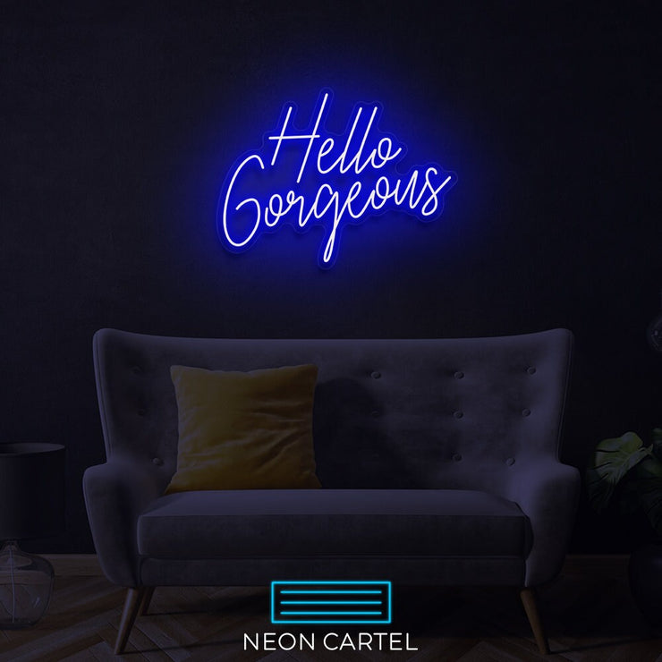 Hello Gorgeous Neon Sign, Bright And Beautiful Neon Sign Light, Hello Neon Sign Light, Hello Gorgeous Neon Sign, Hello Flex Neon Sign Light,