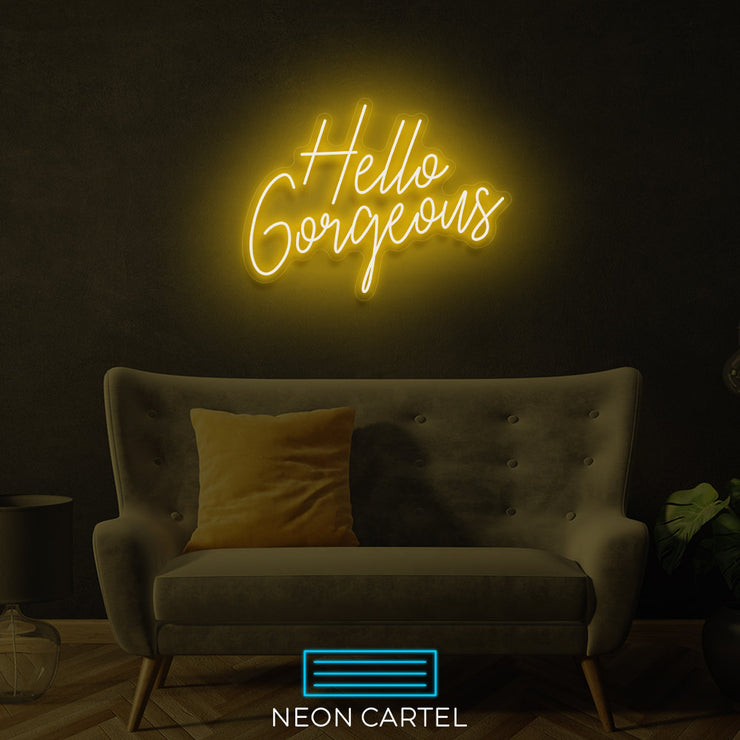 Hello Gorgeous Neon Sign, Bright And Beautiful Neon Sign Light, Hello Neon Sign Light, Hello Gorgeous Neon Sign, Hello Flex Neon Sign Light,