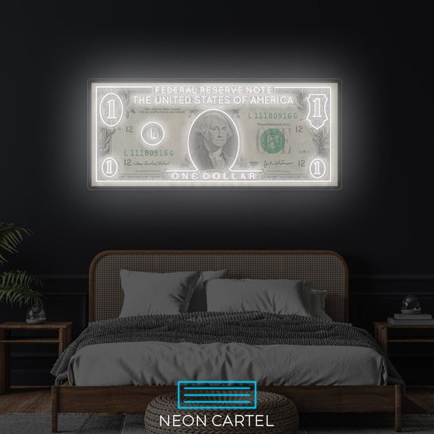 Dollar Bill Hustle Neon LED Sign