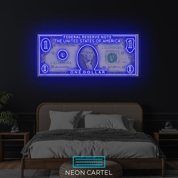 Dollar Bill Hustle Neon LED Sign