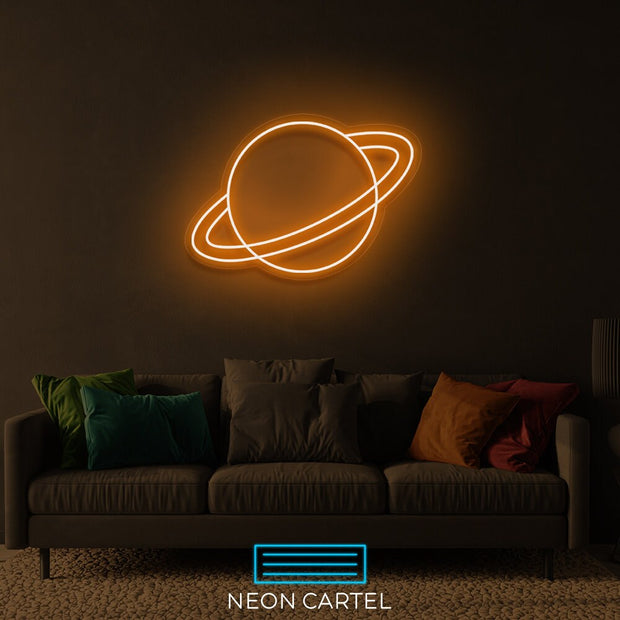 Planet Neon Art Sign Light Lamp Illuminate Shop Office Living Room Interior Design Custom