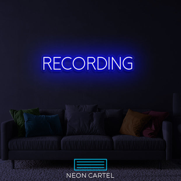 Recording Neon Art Sign Light Lamp Illuminate Shop Office Living Room Interior Design Custom