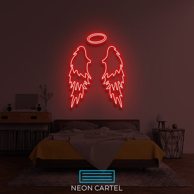 Angel Wings Neon Sign, Selfie Angel Neon Sign Light, Angel Neon Sign Light, Wings Illuminated Neon Sign,  Angel Wings Flex Neon Sign Light