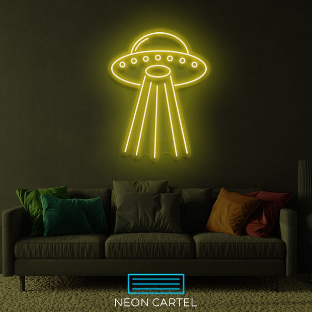 Spaceship Neon Art Sign Light Lamp Illuminate Shop Office Living Room Interior Design Custom