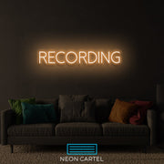 Recording Neon Art Sign Light Lamp Illuminate Shop Office Living Room Interior Design Custom