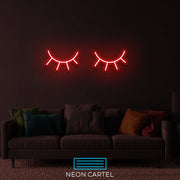 Eyelash Neon Art Sign Light Lamp Illuminate Shop Office Living Room Interior Design Custom - Size HxW: 8x12" | 20x30cm