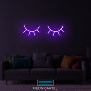 Eyelash Neon Art Sign Light Lamp Illuminate Shop Office Living Room Interior Design Custom - Size HxW: 8x12" | 20x30cm