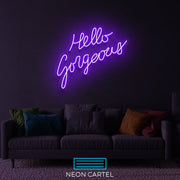 Hello Gorgeous Neon Sign Light, Led Neon Light, Wedding Neon Sign, Party Neon Decoration Light, Event Party Neon Sign, Calligraphy Neon Sign