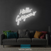 Hello Gorgeous Neon Sign Light, Led Neon Light, Wedding Neon Sign, Party Neon Decoration Light, Event Party Neon Sign, Calligraphy Neon Sign