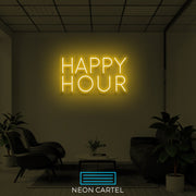 Happy Hour Neon Art Sign Light Lamp Illuminate Shop Office Living Room Interior Design