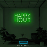 Happy Hour Neon Art Sign Light Lamp Illuminate Shop Office Living Room Interior Design