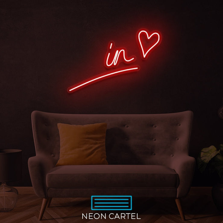 In Love  LED Neon Art Sign Light Lamp Illuminate Shop Office Living Room Interior Design Custom