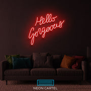 Hello Gorgeous Neon Sign Light, Led Neon Light, Wedding Neon Sign, Party Neon Decoration Light, Event Party Neon Sign, Calligraphy Neon Sign