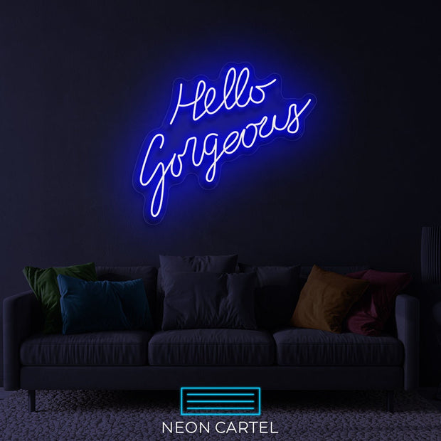 Hello Gorgeous Neon Sign Light, Led Neon Light, Wedding Neon Sign, Party Neon Decoration Light, Event Party Neon Sign, Calligraphy Neon Sign