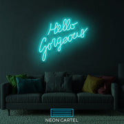 Hello Gorgeous Neon Sign Light, Led Neon Light, Wedding Neon Sign, Party Neon Decoration Light, Event Party Neon Sign, Calligraphy Neon Sign