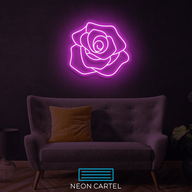 Rose Neon Art Sign Light Lamp Illuminate Shop Office Living Room Interior Design