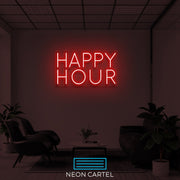 Happy Hour Neon Art Sign Light Lamp Illuminate Shop Office Living Room Interior Design