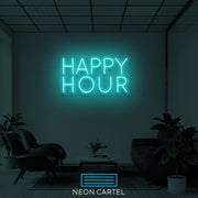 Happy Hour Neon Art Sign Light Lamp Illuminate Shop Office Living Room Interior Design