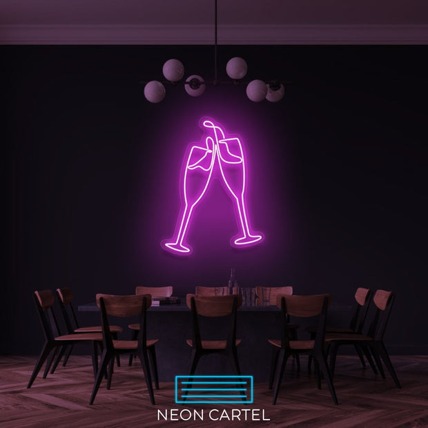 Champagne Neon Led Sign, ChampagneCelebration Sign Neon Light, Wine Oclock Neon Room Light, Wine And Dine Neon Light, Unique Neon Light