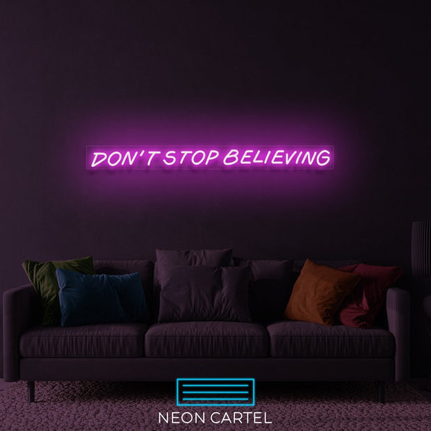 Don't stop believing Neon Led Sign, Inspiration Neon Light, Inspirational Quote Neon, NeverGiveUp Light,Motivational Decor,Unique Neon Light