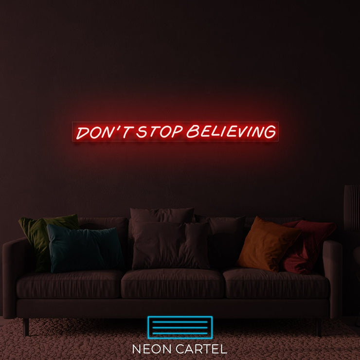 Don't stop believing Neon Led Sign, Inspiration Neon Light, Inspirational Quote Neon, NeverGiveUp Light,Motivational Decor,Unique Neon Light