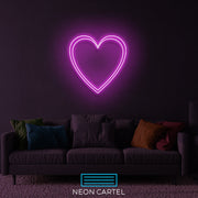 Dual Heart Neon Led Sign, Dual Heart Sign Neon Light, Dual Heart Neon Room Light, Heart Art Neon Light, Unique Decor Neon Light