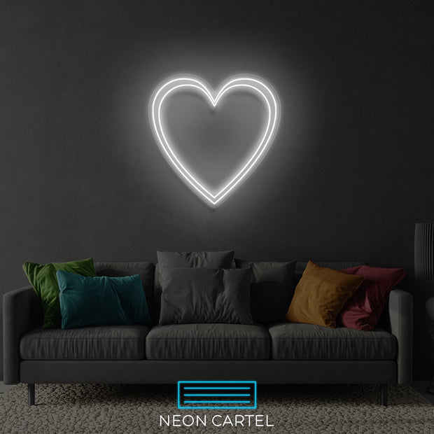 Dual Heart Neon Led Sign, Dual Heart Sign Neon Light, Dual Heart Neon Room Light, Heart Art Neon Light, Unique Decor Neon Light