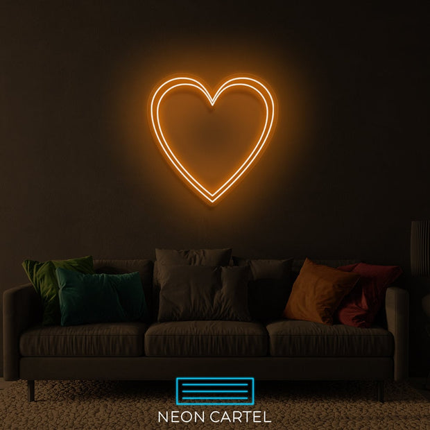 Dual Heart Neon Led Sign, Dual Heart Sign Neon Light, Dual Heart Neon Room Light, Heart Art Neon Light, Unique Decor Neon Light