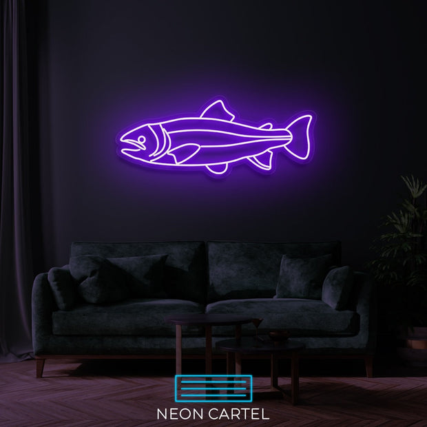 Salmon Neon Led Sign, FishShaped Light, SalmonFish Lamp, Fisherman Decor, OceanicAmbiance Neon, SeaLifeIllumination, SeafoodInspired Neon