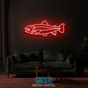 Salmon Neon Led Sign, FishShaped Light, SalmonFish Lamp, Fisherman Decor, OceanicAmbiance Neon, SeaLifeIllumination, SeafoodInspired Neon