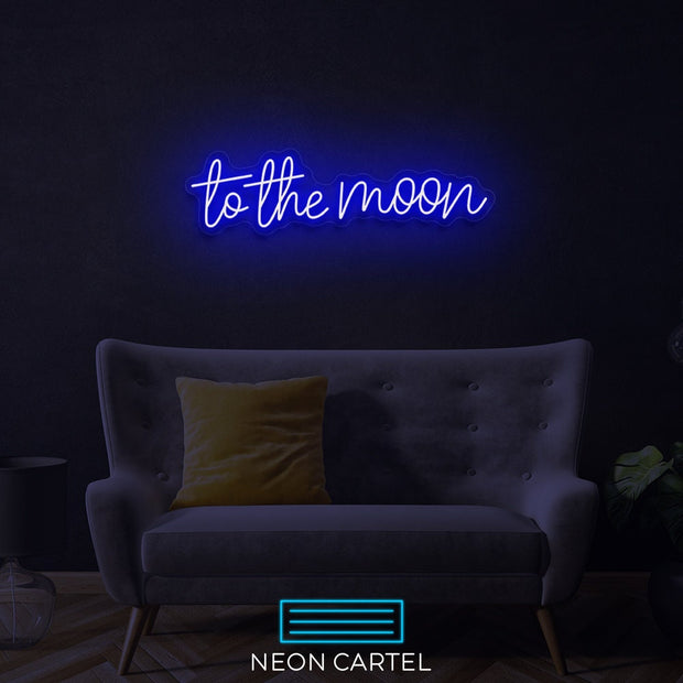 To the Moon Neon LED Sign