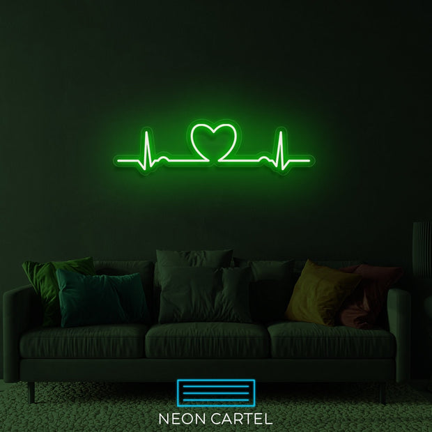 Heartbeat Neon Art Sign Light Lamp Illuminate Shop Office Living Room Interior Design Custom