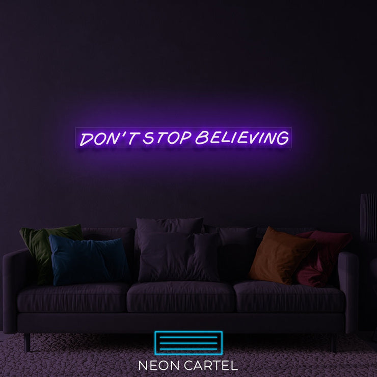 Don't stop believing Neon Led Sign, Inspiration Neon Light, Inspirational Quote Neon, NeverGiveUp Light,Motivational Decor,Unique Neon Light