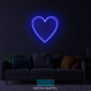 Dual Heart Neon Led Sign, Dual Heart Sign Neon Light, Dual Heart Neon Room Light, Heart Art Neon Light, Unique Decor Neon Light