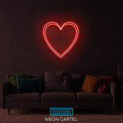 Dual Heart Neon Led Sign, Dual Heart Sign Neon Light, Dual Heart Neon Room Light, Heart Art Neon Light, Unique Decor Neon Light