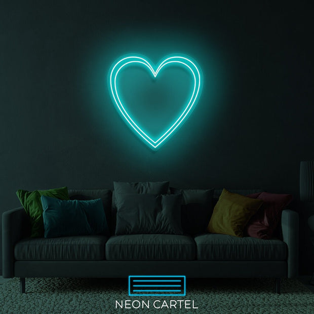 Dual Heart Neon Led Sign, Dual Heart Sign Neon Light, Dual Heart Neon Room Light, Heart Art Neon Light, Unique Decor Neon Light